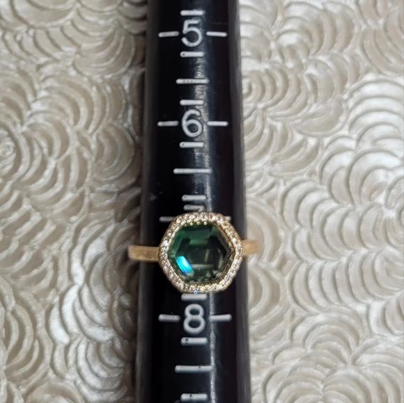 NWT Joy Dravecky Chloe Ring – Cubic Zirconia, Gold-Plated, Size 6-8 - Picture 5 of 5